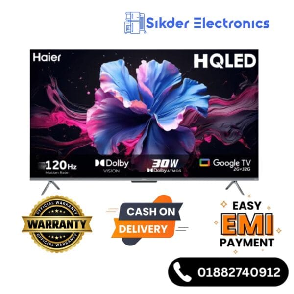 Haier H55P7UX 55 inch 4K UHD Smart Google TV side view